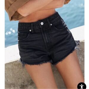 Zara black denim shorts